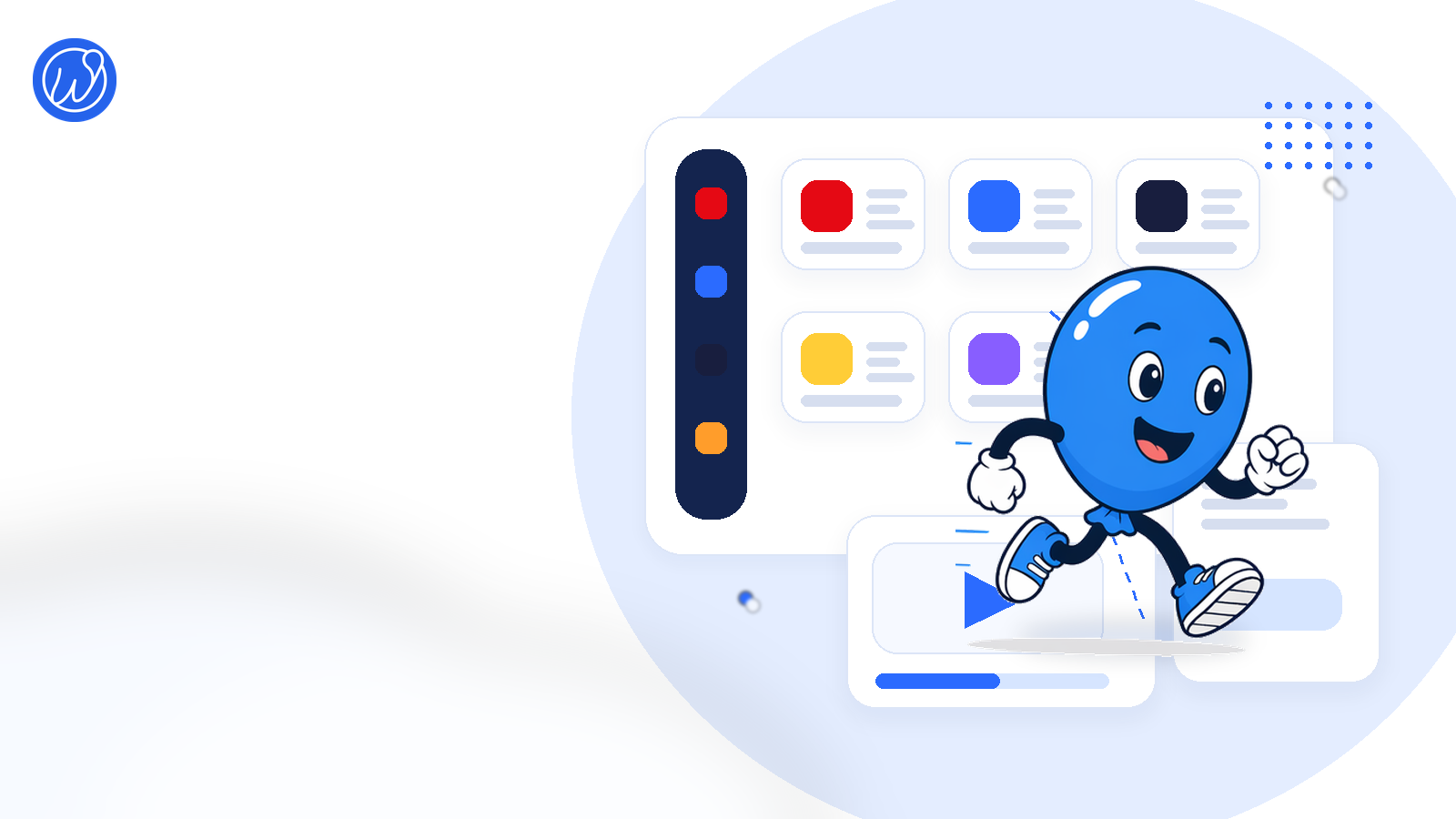 weballoon-Logo neben Ballonie mit einem ruhigen Streaming-Workspace und Vide App-Panels.