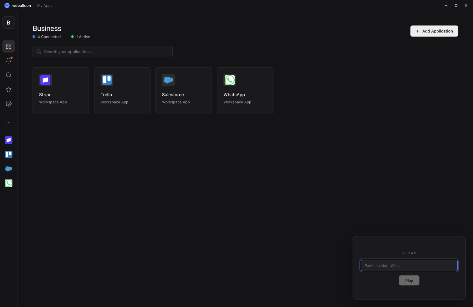 weballoon floating video view for streaming while working